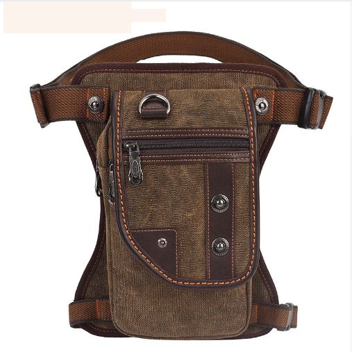 Men Canvas Biker Tactical Waist Drop Leg Bag